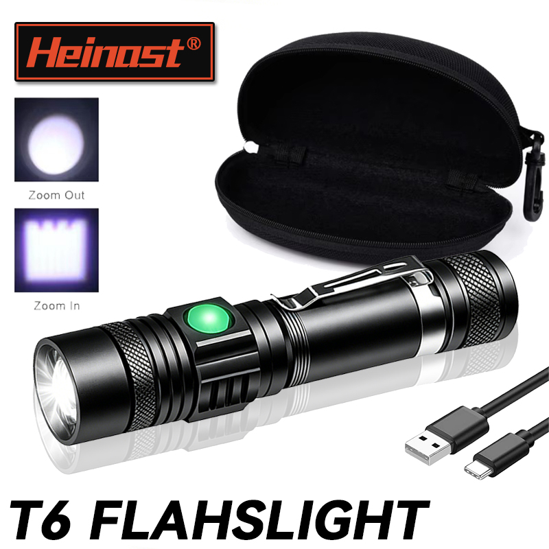 Outdoor Lighting Black - Lampe torche LED T6 rechargeable, torche