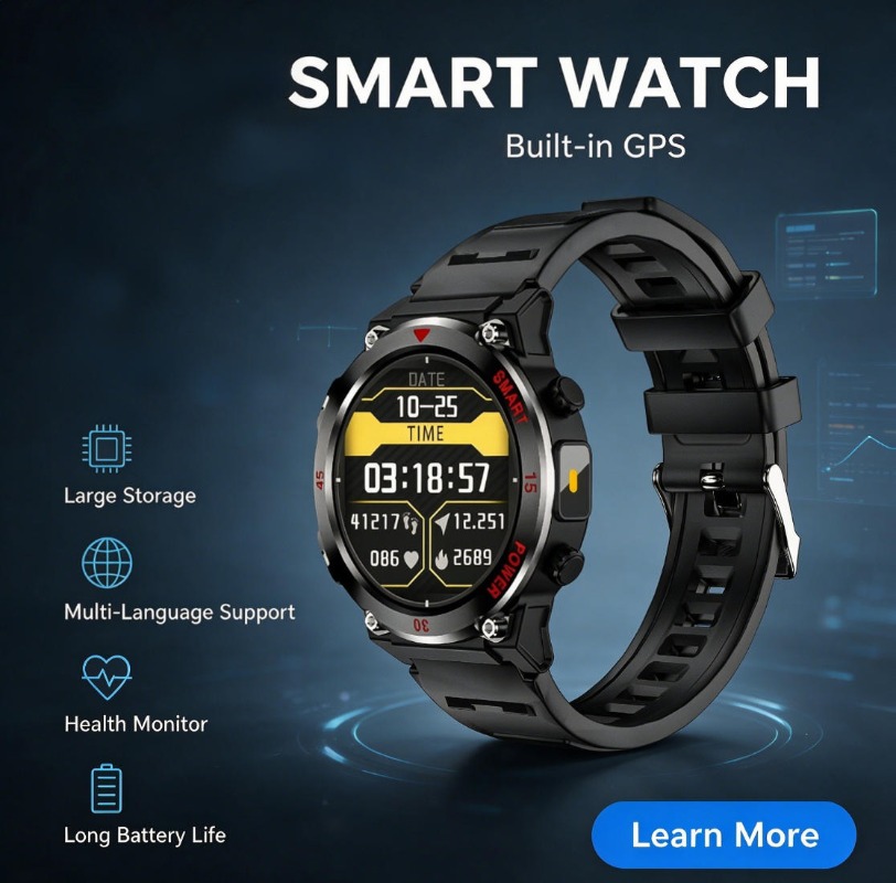 Outdoor Lighting Track - Montre connectée GPS pour sports de