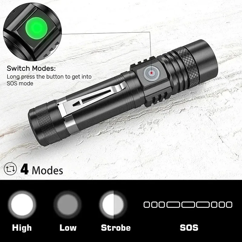 Lampe torche LED T6 rechargeab - Outdoor Lighting Black avis et prix