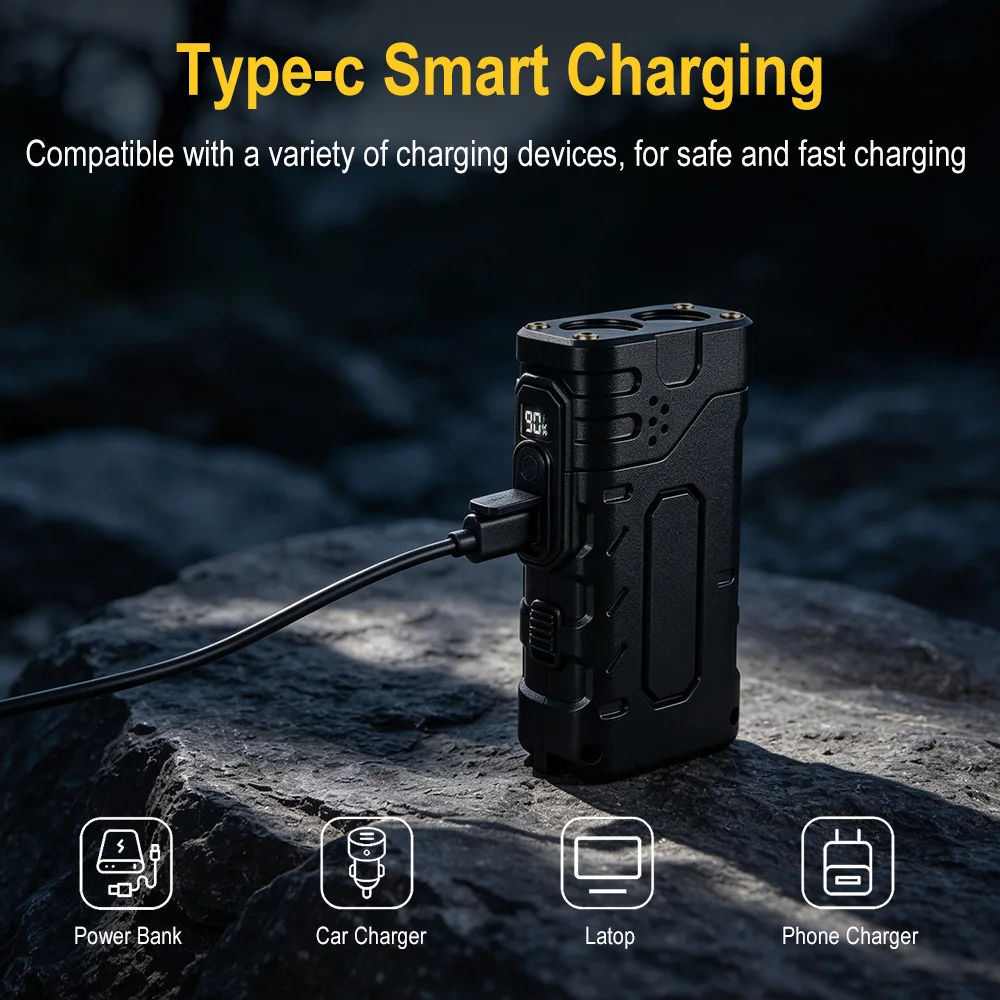 BORUIiT Lampe de poche LED EDC - Outdoor Lighting Black avis et prix