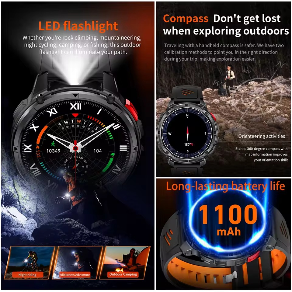 Montre connectée militaire T-R - Outdoor Lighting Track avis et prix